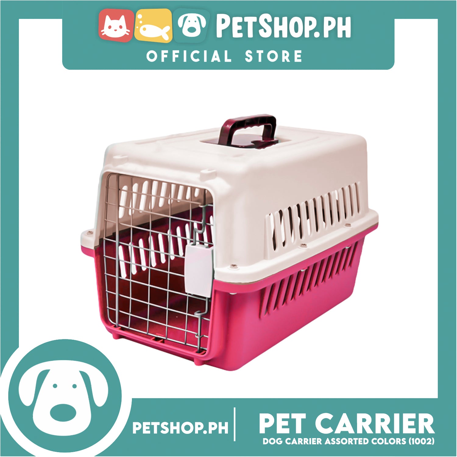Pet Carrier 1002 (Assorted Colors) Dog Travel Carrier With Carrying Handle