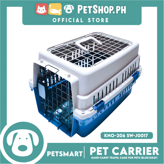 Pet Carrier, Pet Travel Cage With Carrying Handle KNO-206 SW-J0017 (Gray Blue Color)
