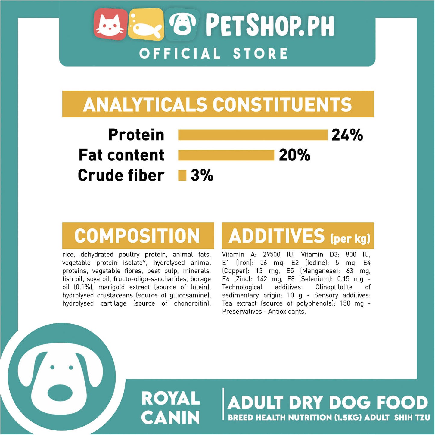 Royal Canin Shih Tzu Adult (1.5kg) Dry Dog Food - Breed Health Nutrition