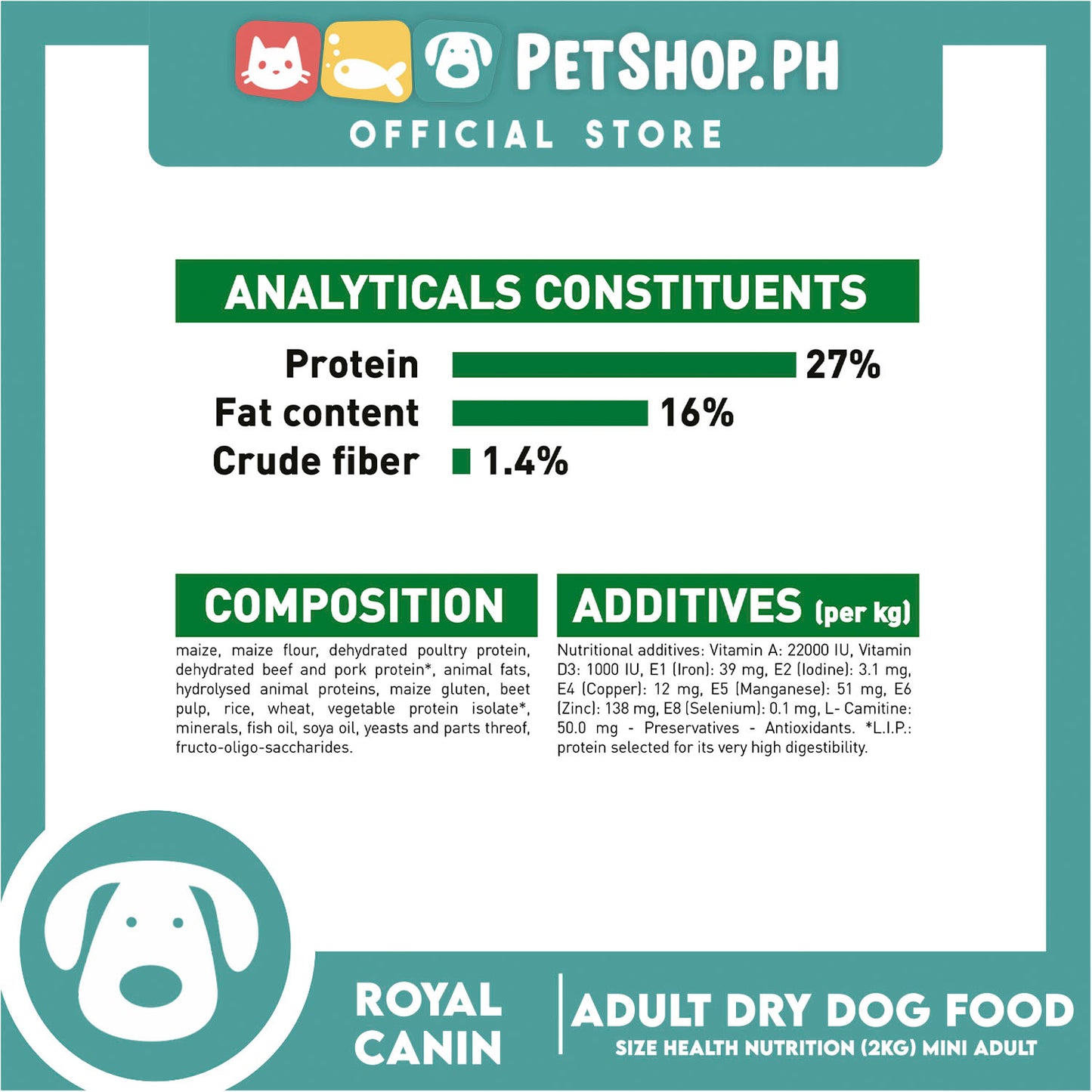 Royal Canin Mini Adult (2kg) Dry Dog Food - Size Health Nutrition