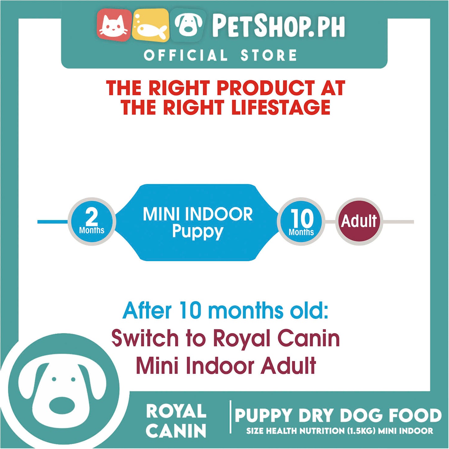 Royal Canin Mini Indoor Puppy (1.5kg) Dry Dog Food - Size Health Nutrition