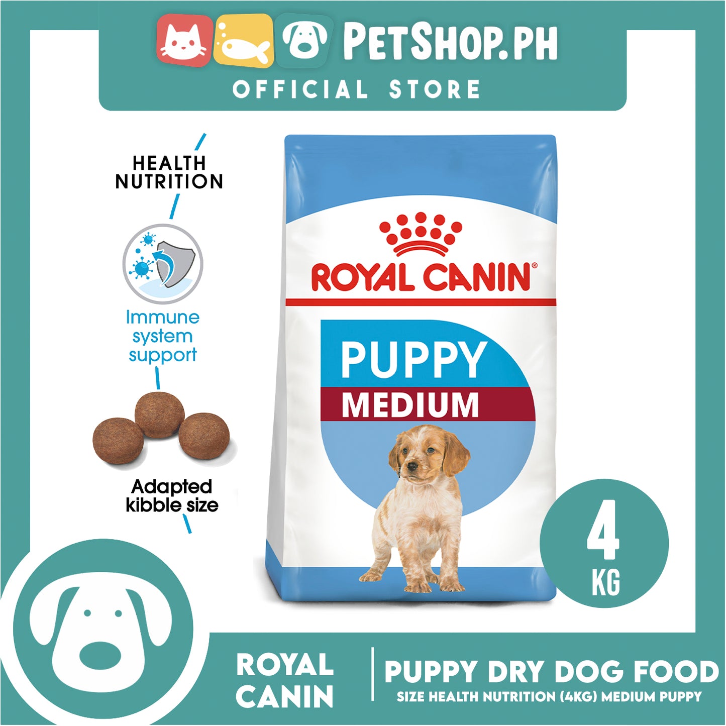 Royal Canin Medium Puppy (4kg) Dry Dog Food - Size Health Nutrition