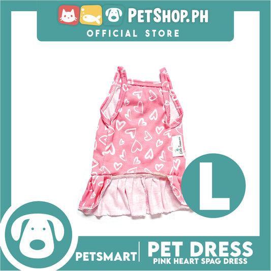 Pet Dress Pink Heart Spaghetti Dress DG-CTN118L (Large) Perfect Fit For Dogs And Cats, Pet Dress Clothes, Soft and Comfortable Pet Clothing