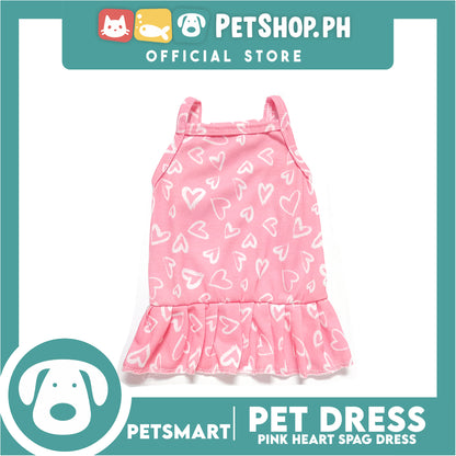 Pet Dress Pink Heart Spaghetti Dress DG-CTN118L (Large) Perfect Fit For Dogs And Cats, Pet Dress Clothes, Soft and Comfortable Pet Clothing