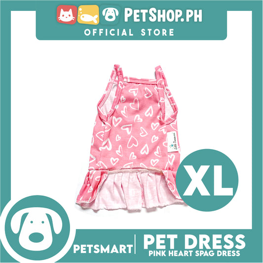 Pet Dress Pink Heart Spaghetti Dress DG-CTN118XL (Extra Large) Perfect Fit For Dogs And Cats, Pet Dress Clothes, Soft and Comfortable Pet Clothing