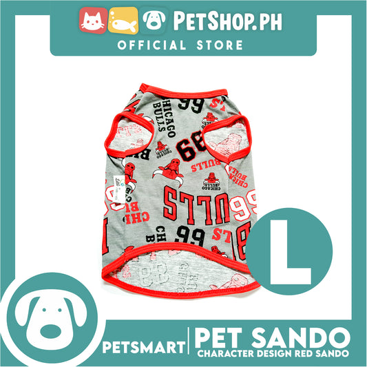 Pet Sando Apparel Character Design Red Sando DG-CTN124L (Large) Perfect Fit For Dogs And Cats, Pet Clothes, Soft and Comfortable Pet Clothing