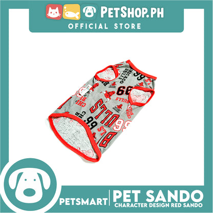 Pet Sando Apparel Character Design Red Sando DG-CTN124XL (Extra Large) Perfect Fit For Dogs And Cats, Pet Clothes, Soft and Comfortable Pet Clothing