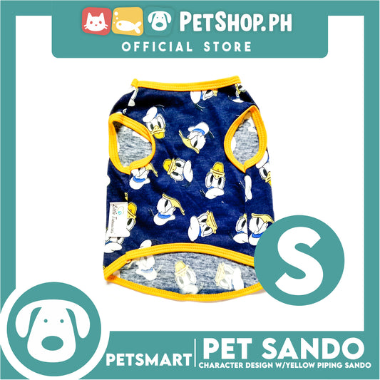 Pet Sando Apparel Character Design With Yellow Piping Sando DG-CTN125S (Small)