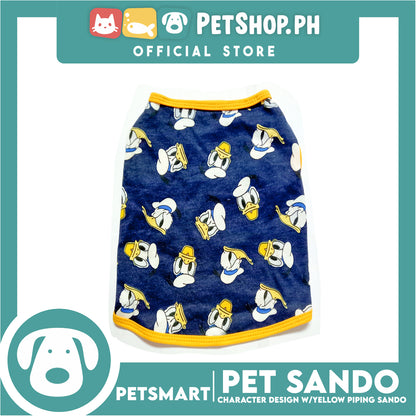 Pet Sando Apparel Character Design With Yellow Piping Sando DG-CTN125S (Small)