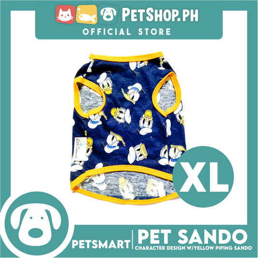 Pet Sando Apparel Character Design With Yellow Piping Sando DG-CTN125XL (Extra Large) Perfect Fit For Dogs And Cats, Pet Clothes, Soft and Comfortable Pet Clothing
