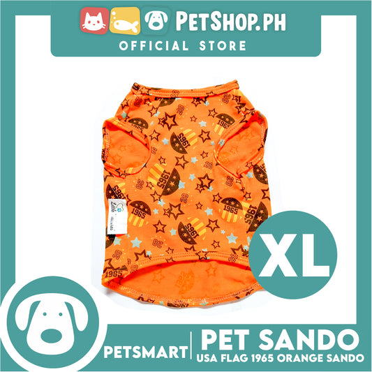 Pet Sando Apparel USA Flag 1965 Orange Sando DG-CTN127XL (Extra Large) Perfect Fit For Dogs And Cats, Pet Clothes, Soft and Comfortable Pet Clothing