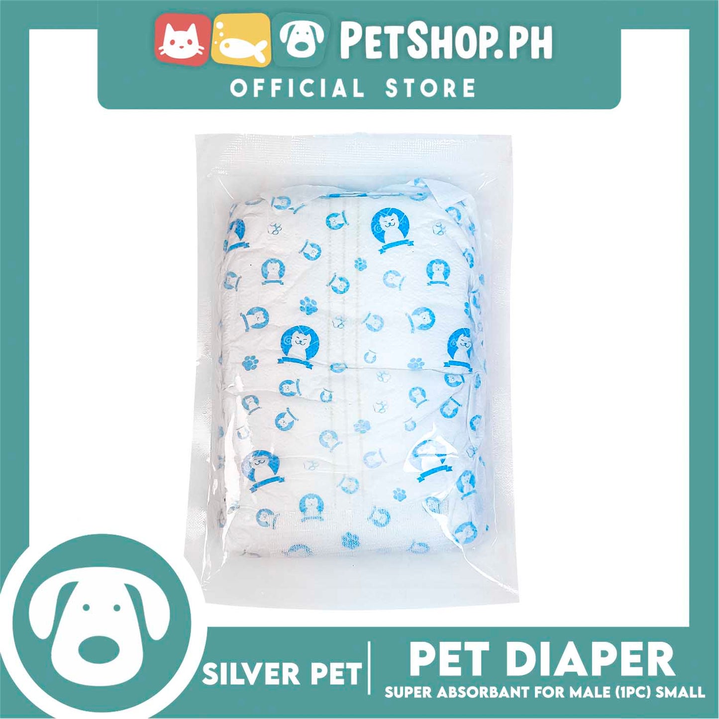 Silver Pet Super Absorbent Disposable Male Dog Wrap/ Diaper Small