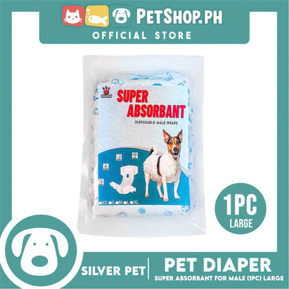 Silver Pet Super Absorbent Disposable Male Dog Wrap/ Diaper Large