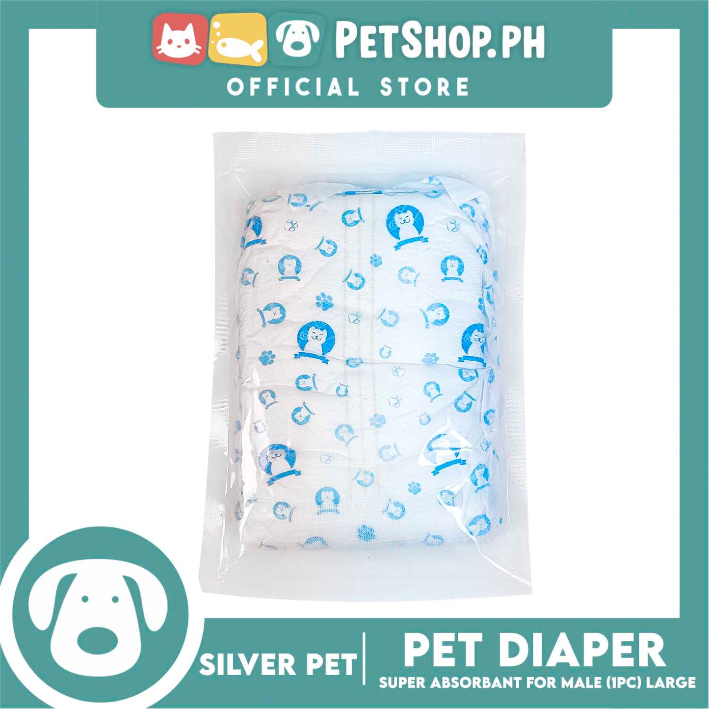 Silver Pet Super Absorbent Disposable Male Dog Wrap/ Diaper Large