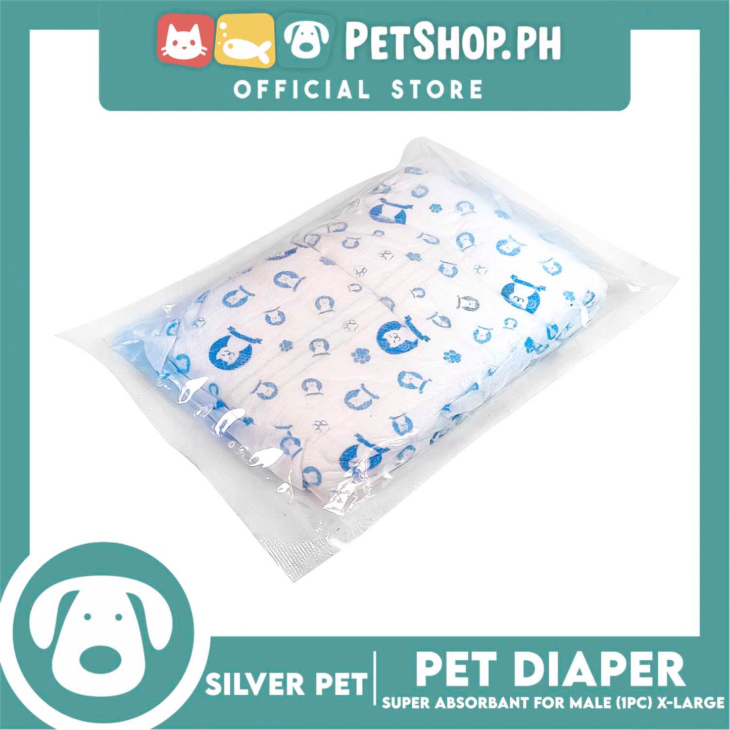 Silver Pet Super Absorbent Disposable Male Dog Wrap/ Diaper Extra Large