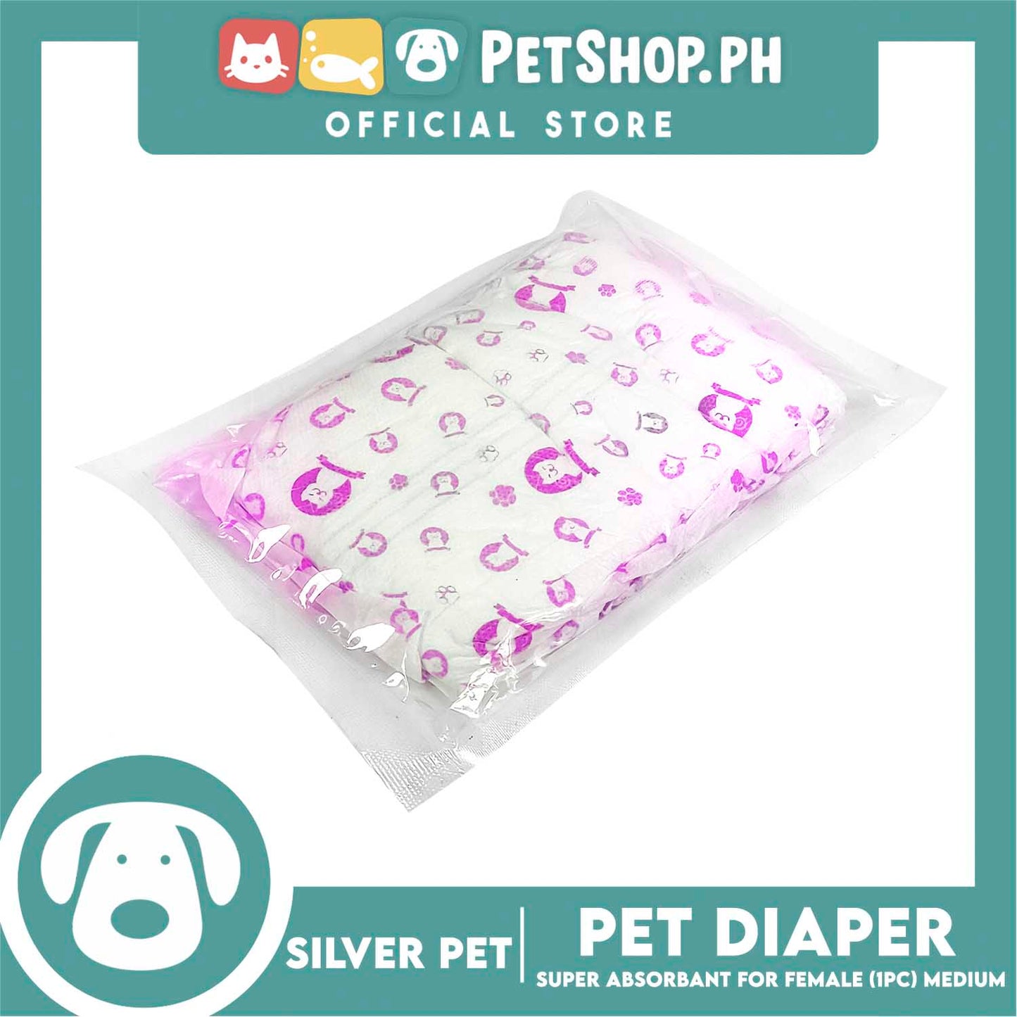 Silver Pet Super Absorbent Disposable Female Dog Wrap/ Diaper Medium