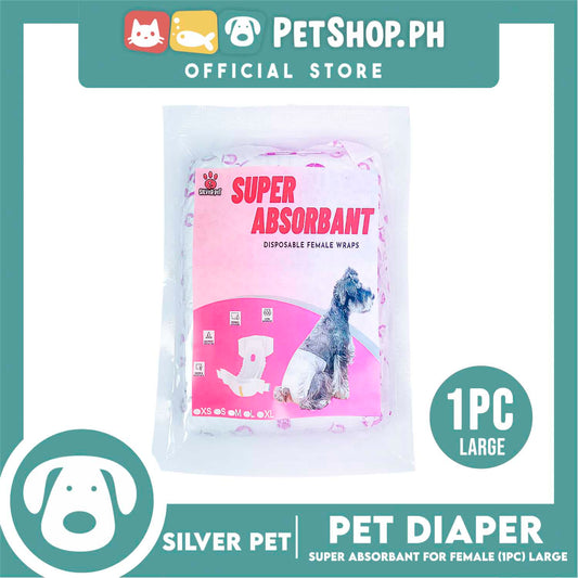 Silver Pet Super Absorbent Disposable Female Dog Wrap/ Diaper Large
