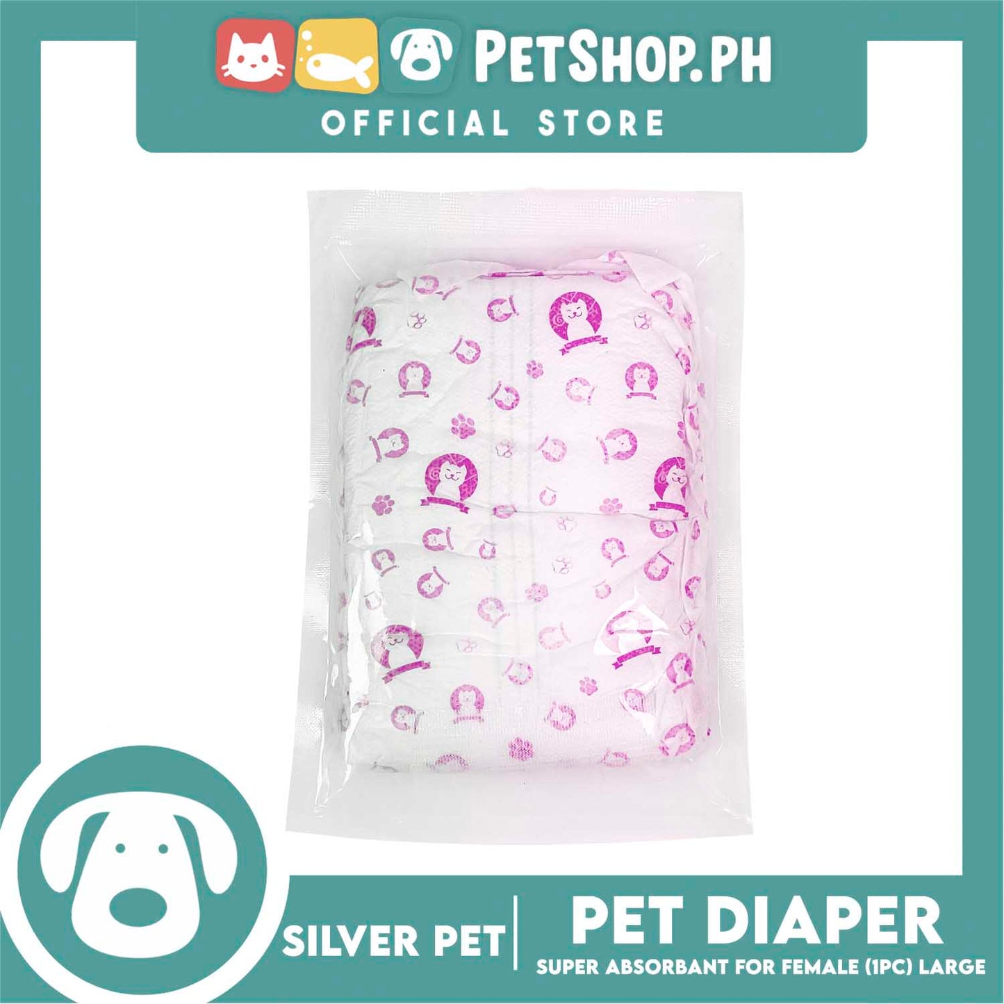 Silver Pet Super Absorbent Disposable Female Dog Wrap/ Diaper Large