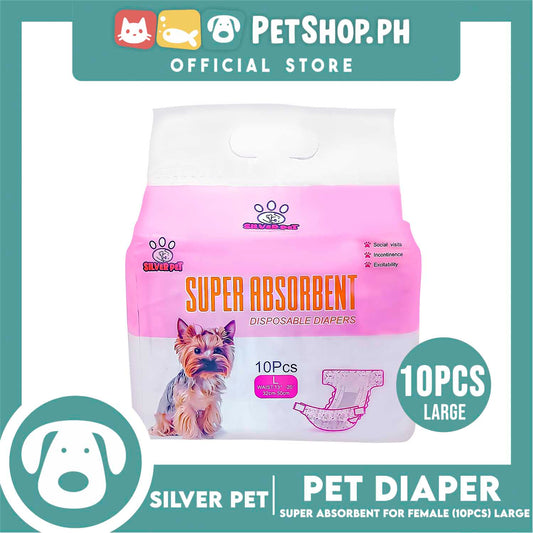 10pcs Silver Pet Super Absorbent Disposable Female Dog Wrap/ Diaper Large