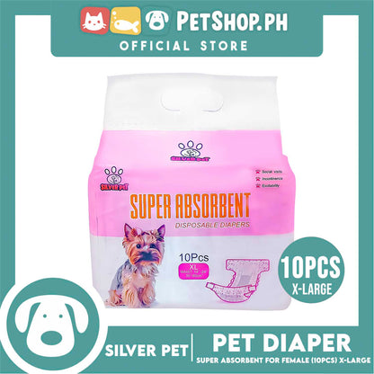 10pcs Silver Pet Super Absorbent Disposable Female Dog Wrap/ Diaper Extra Large