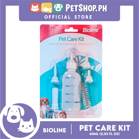 Bioline Pet Care Kit Pet Nursing and Feeding Bottle Kit Milk Feeder 60ml