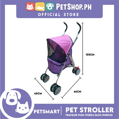 Pet Stroller Traveler Push Wheels BL03 (Purple)
