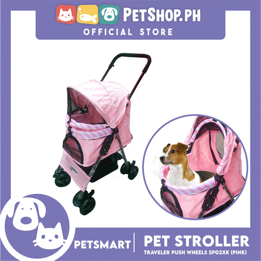 Pet Stroller Traveler Push Wheels SP02XK (Pink)