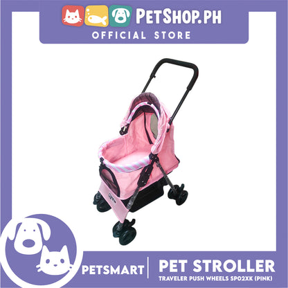 Pet Stroller Traveler Push Wheels SP02XK (Pink)