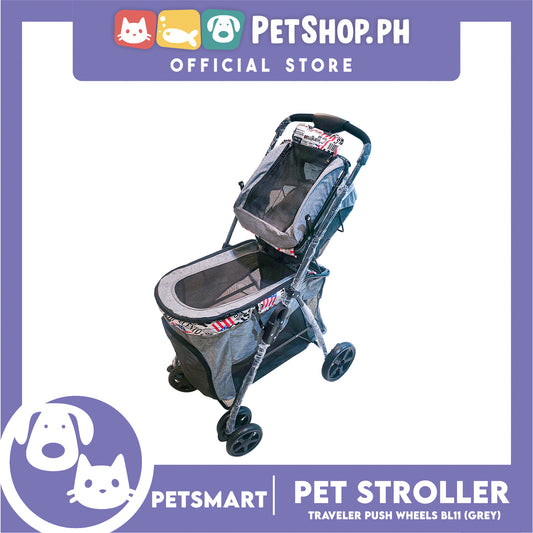Pet Stroller Traveler Push Wheels BL11 (Grey)