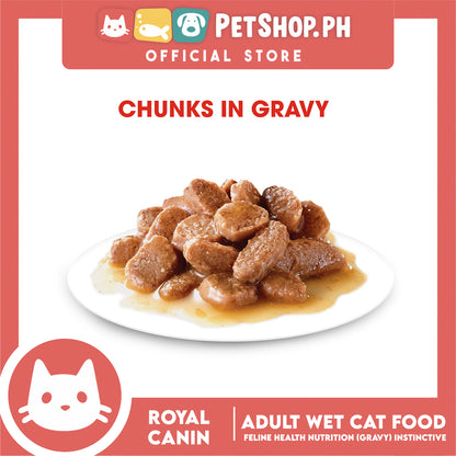 Royal Canin Instinctive Gravy (85g x 12) Adult Wet Cat Food - Feline Health Nutrition