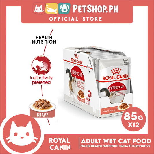 Royal Canin Feline Health Nutrition Instinctive Adult Gravy Cat Wet Food 85g x 12