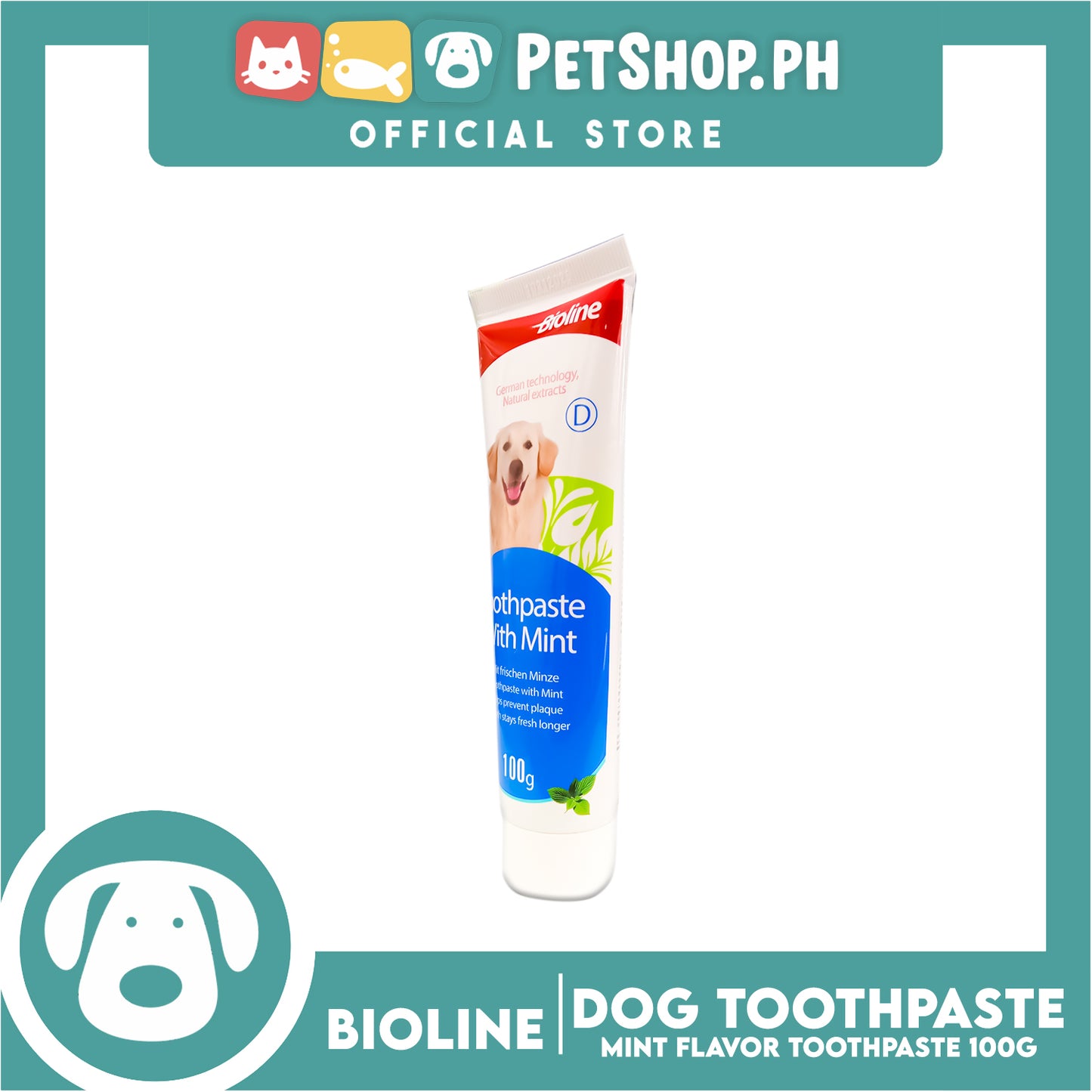 Bioline Toothpaste Mint Flavor 100g For Pets Use Only
