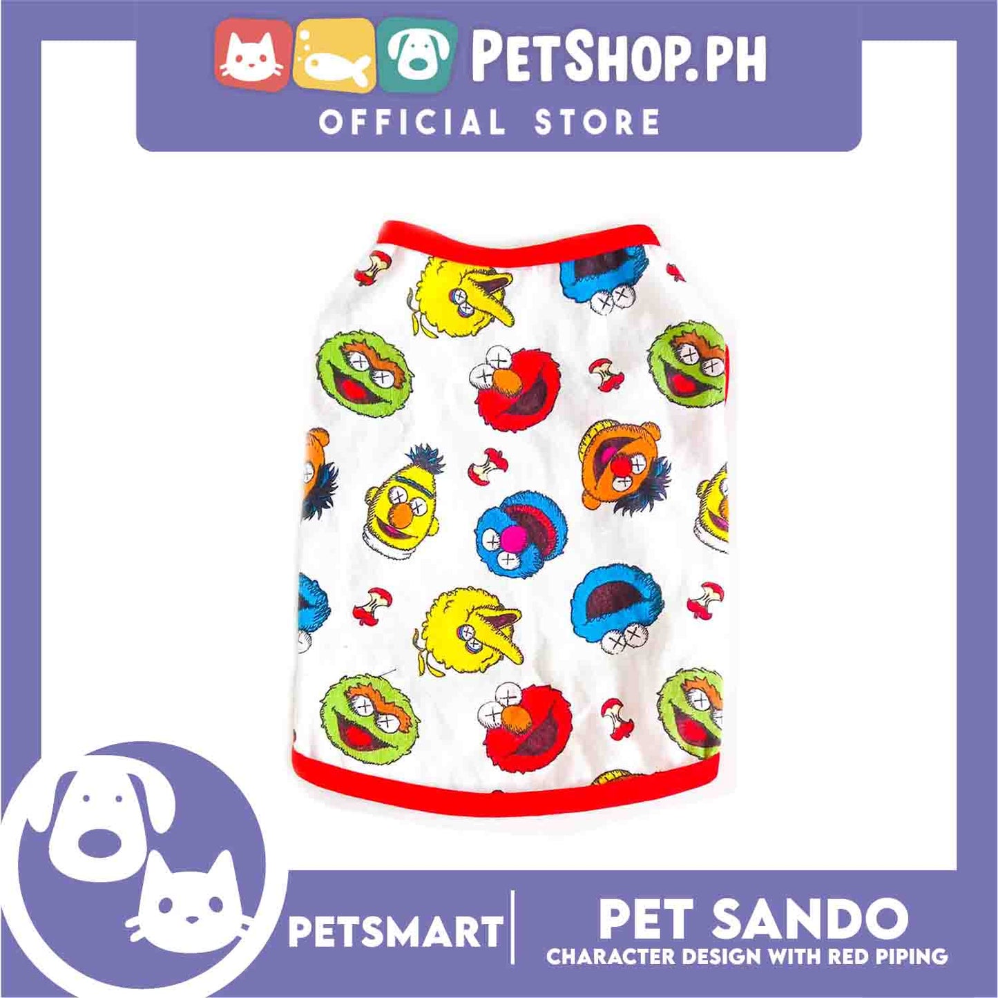 Pet Sando Clothes, Character Design With Red Piping DG-CTN129S (Small)
