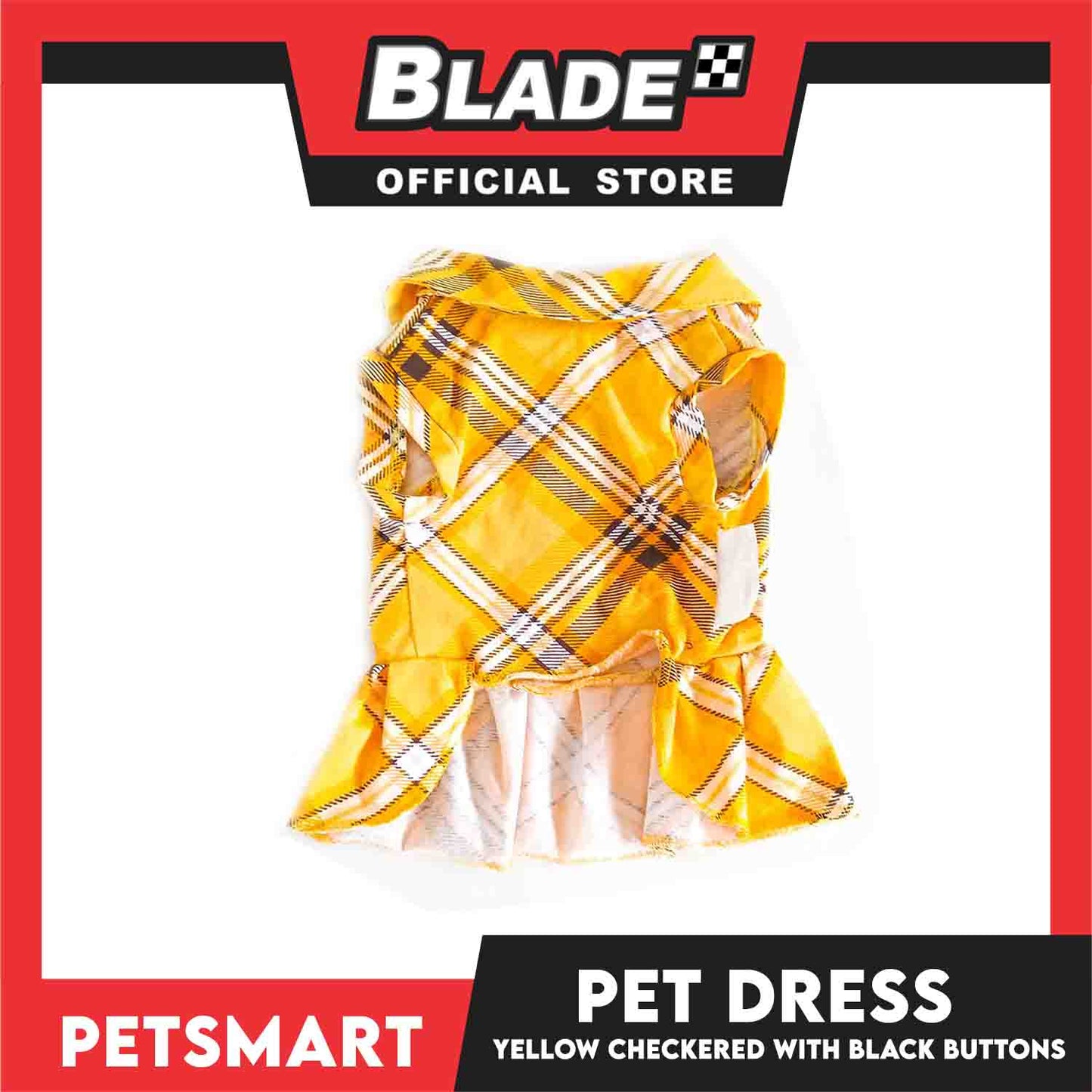 Pet Dress Clothes, Yellow Checkered With Black Buttons DG-CN131XL (XL)
