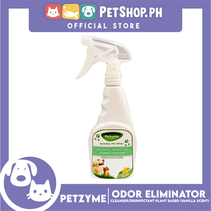Petzyme Pet 3 in 1 Spray 500ml (Vanilla Scent) Natural Pet Spray, Odor Eliminator, Cleanser, Disinfectant Pets Spray