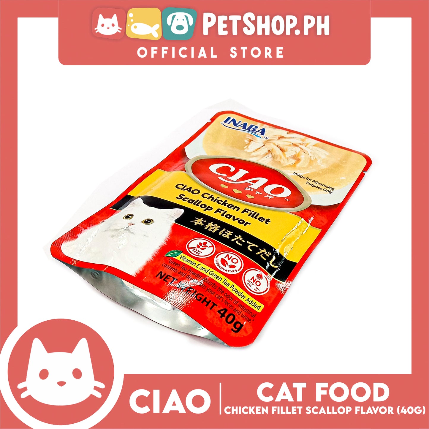 Ciao Chicken Fillet Scallop Flavor 40g (IC-205) Cat Wet Food