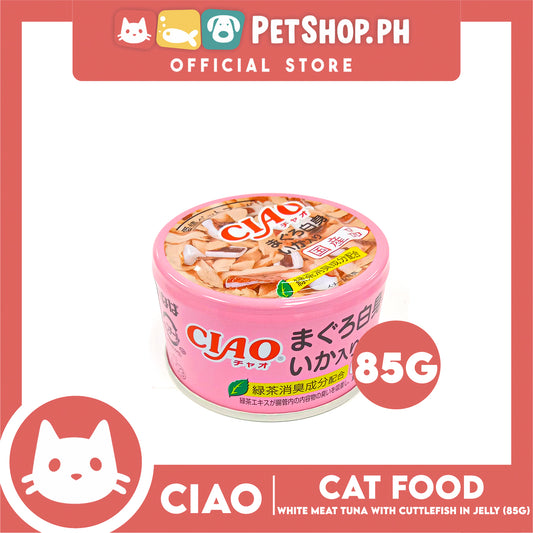 Ciao White Meat Tuna with Cuttlefish In Jelly Flavor 85g (A-03) Cat Wet Food, Cat Canned Food