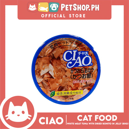 Ciao White Meat Tuna With Dried Bonito In Jelly Flavor 85g (A-10) Cat Wet Food, Cat Canned Food