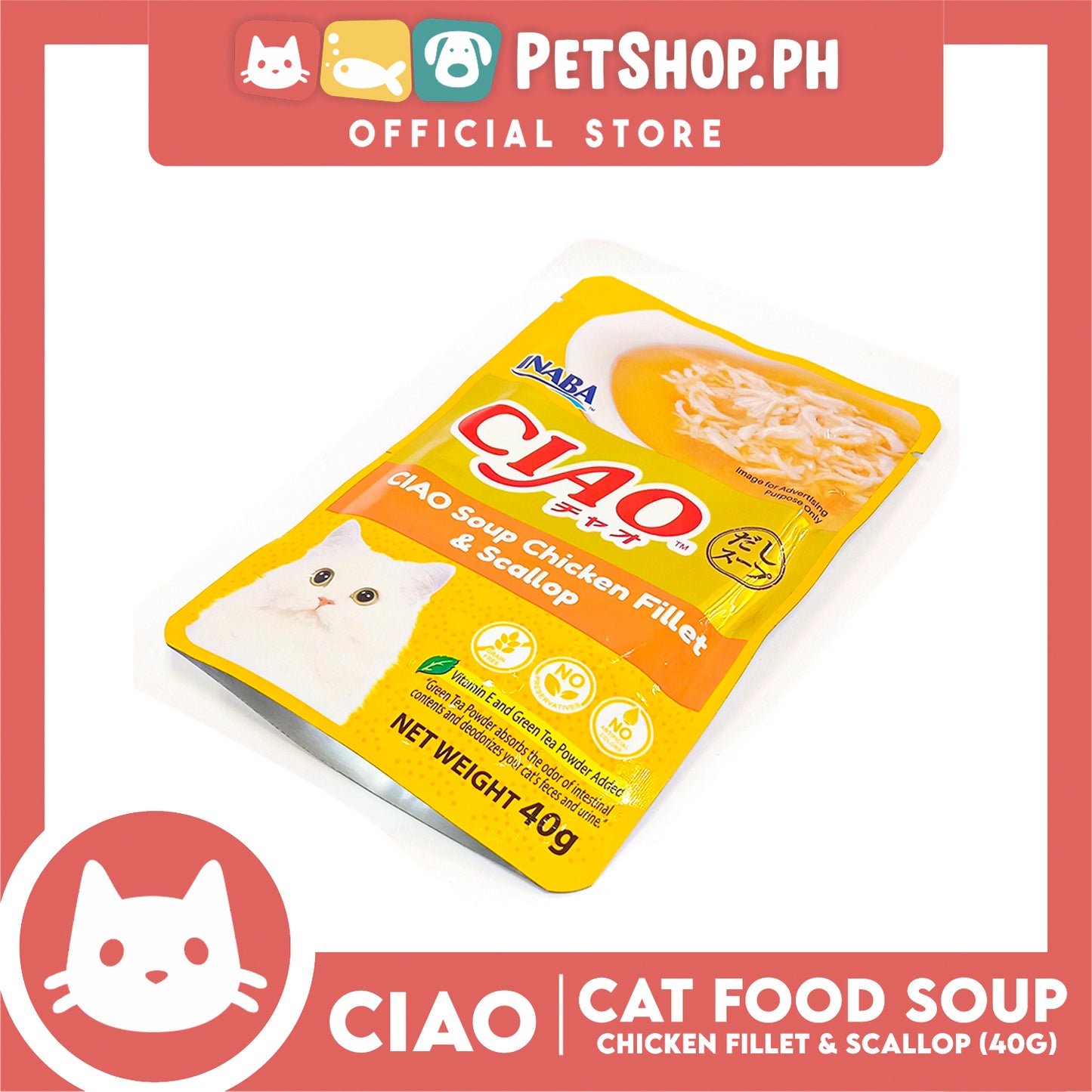 Ciao Soup Chicken Fillet And Scallop Flavor 40g (IC-213) Cat Wet Food