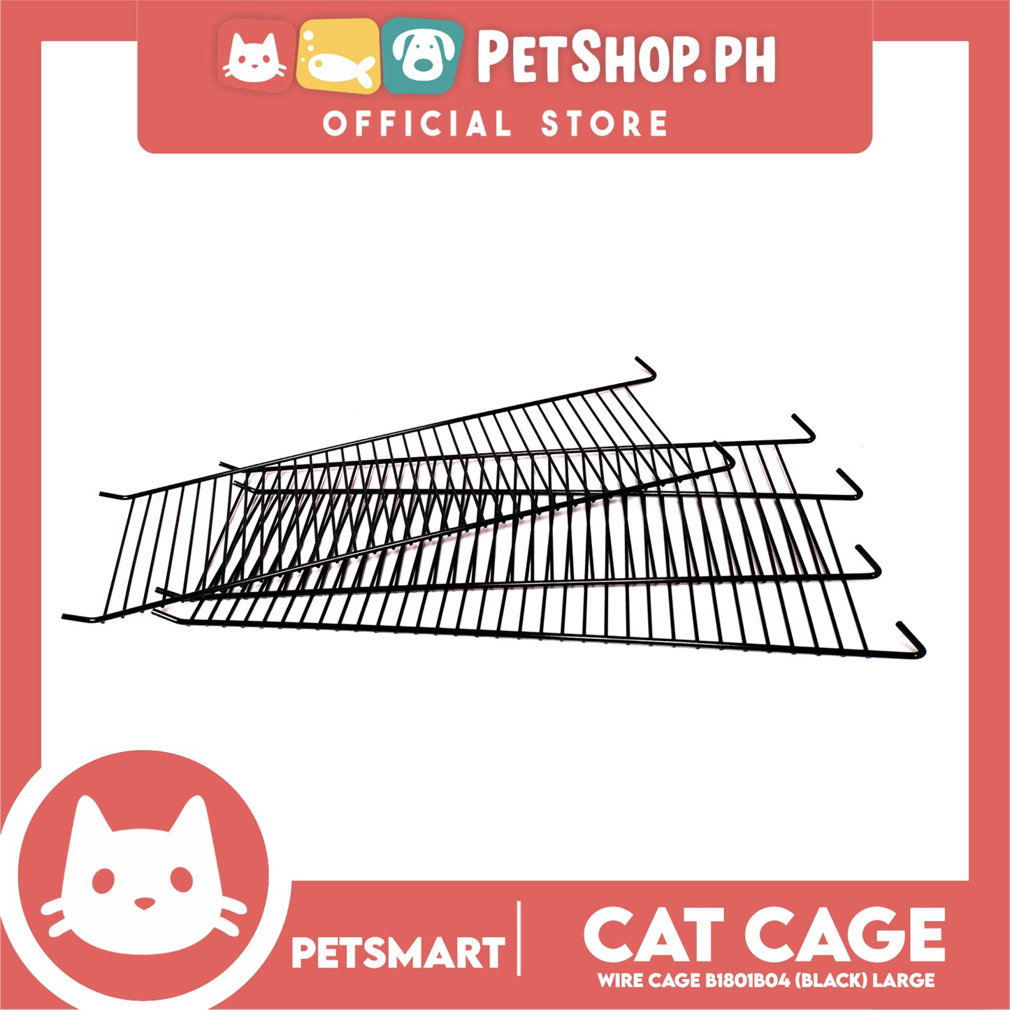 Cat Cage B1801B04 (Black) Wire Flooring, Painted Black Wire Cage, Comes With Tray Underneath 92cm x 55.5cm x 120cm Pet Cage, Pet House