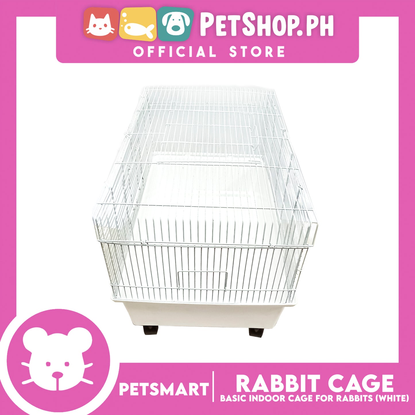 Rabbit Cage, Basic Indoor Cage For Pets (F16004) White Color, 60cm x 38cm x 40cm