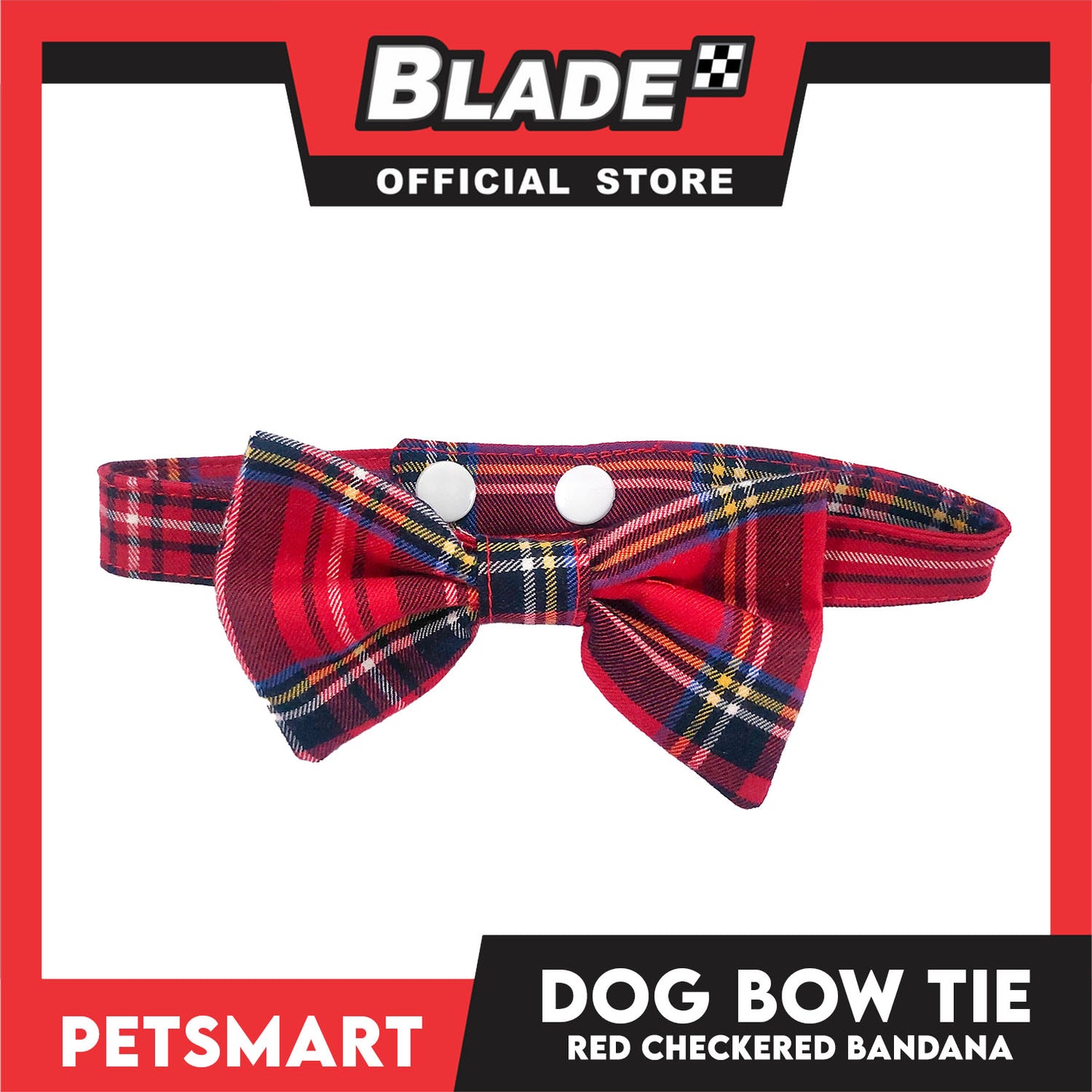 Pet Bow Tie Bandana Checkered Design, Red Color DB-CTN35S (Small) Perfect Fit For Dogs And Cats