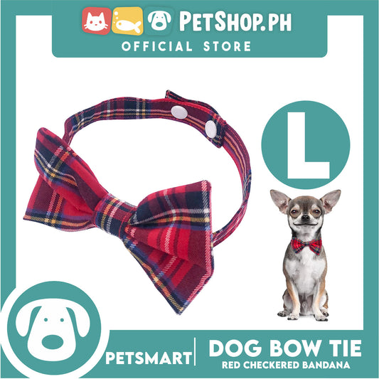 Pet Bow Tie Bandana Checkered Design, Red Color DB-CTN35L (Large) Perfect Fit For Dogs And Cats