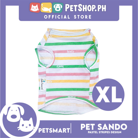 Pet Sando Stripes Design, Pastel Color DG-CTN146XL (XL) Perfect Fit For Dogs And Cats