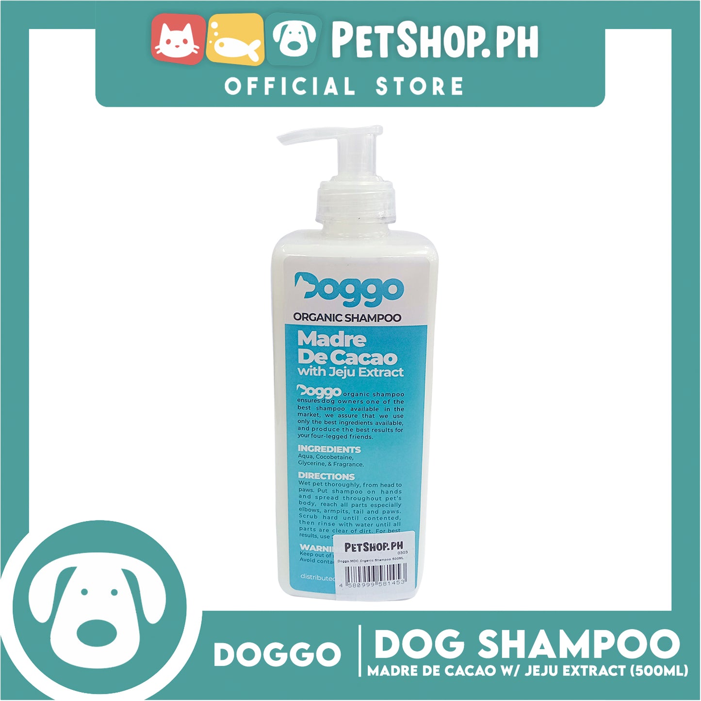 Doggo Organic Shampoo Madre De Cacao with Jeju Extract 500ml