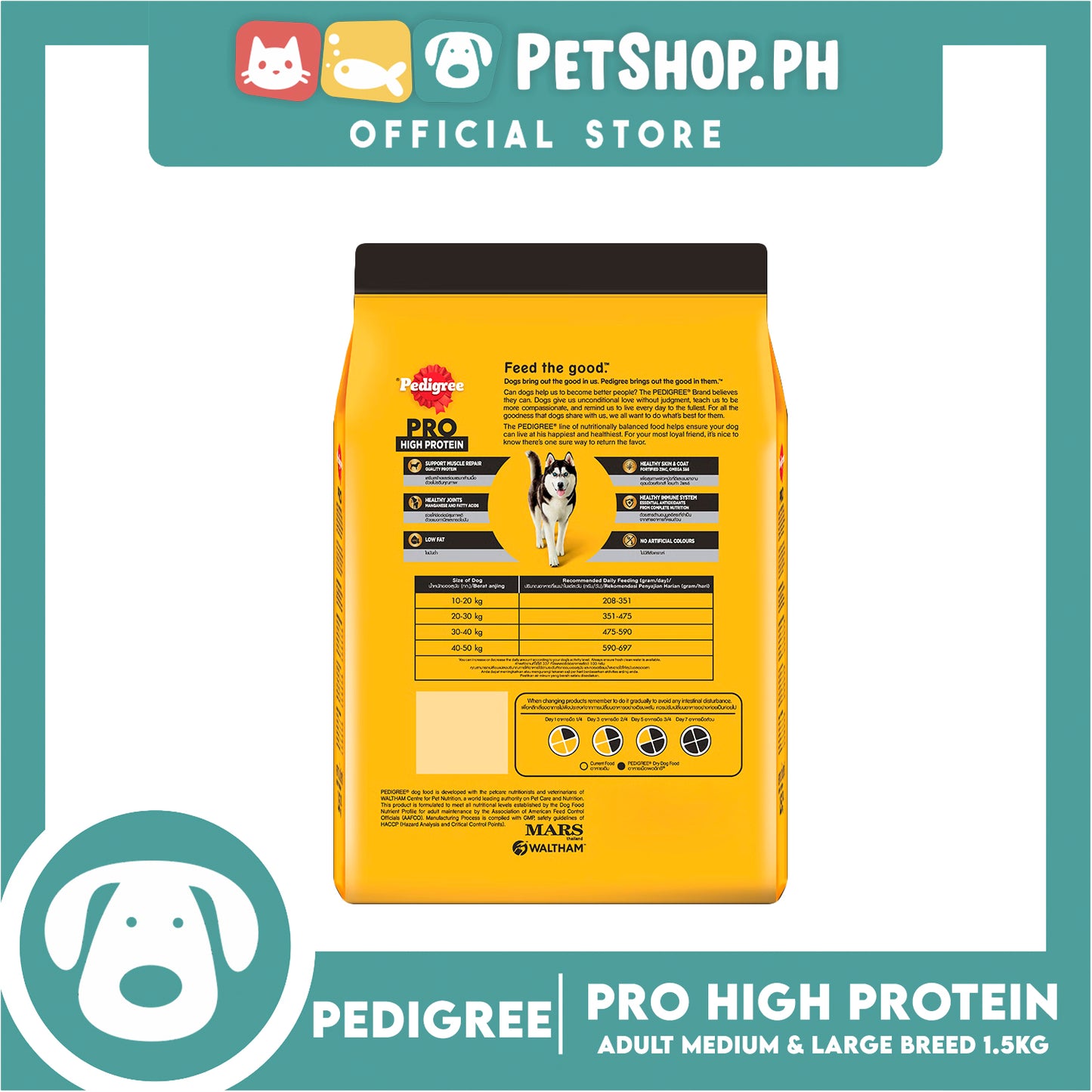 Pedigree Pro Adult Medium and Large Breed 1.5kg Dry Food for Adult Dogs