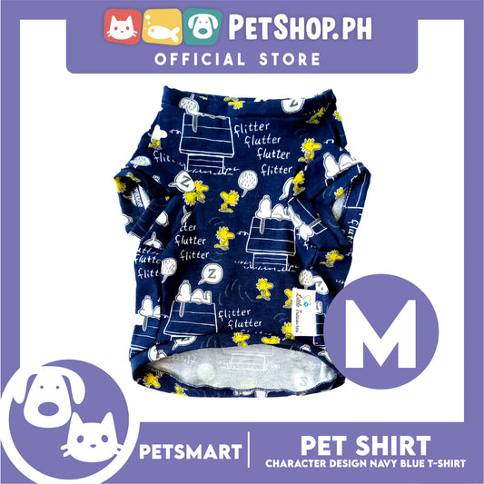 Pet T-Shirt, Character Design Navy Blue DG-CTN155M (Medium) Perfect Fit For Dogs And Cats, Pet Clothes, Soft and Comfortable Pet Clothing