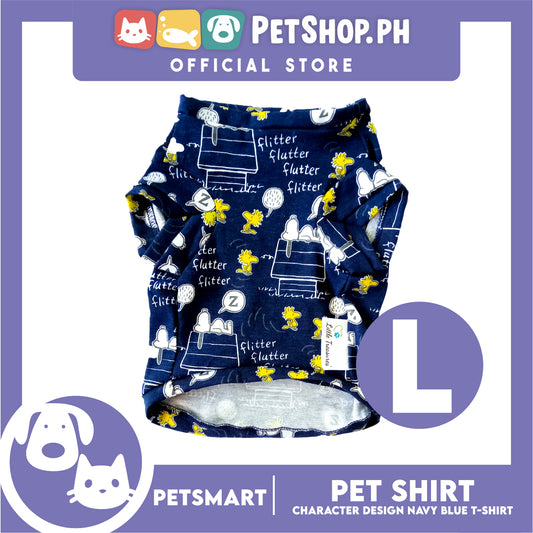Pet T-Shirt, Character Design Navy Blue DG-CTN155L (Large) Perfect Fit For Dogs And Cats, Pet Clothes, Soft and Comfortable Pet Clothing