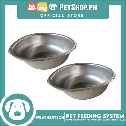 Weather Tech, Double High Pet Comfort Feeding System 32oz (Blue) DHC3206BLBL Elevated Dog Bowls or Cat Bowls to Enhance Mealtime