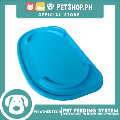 Weather Tech, Double High Pet Comfort Feeding System 32oz (Blue) DHC3206BLBL Elevated Dog Bowls or Cat Bowls to Enhance Mealtime